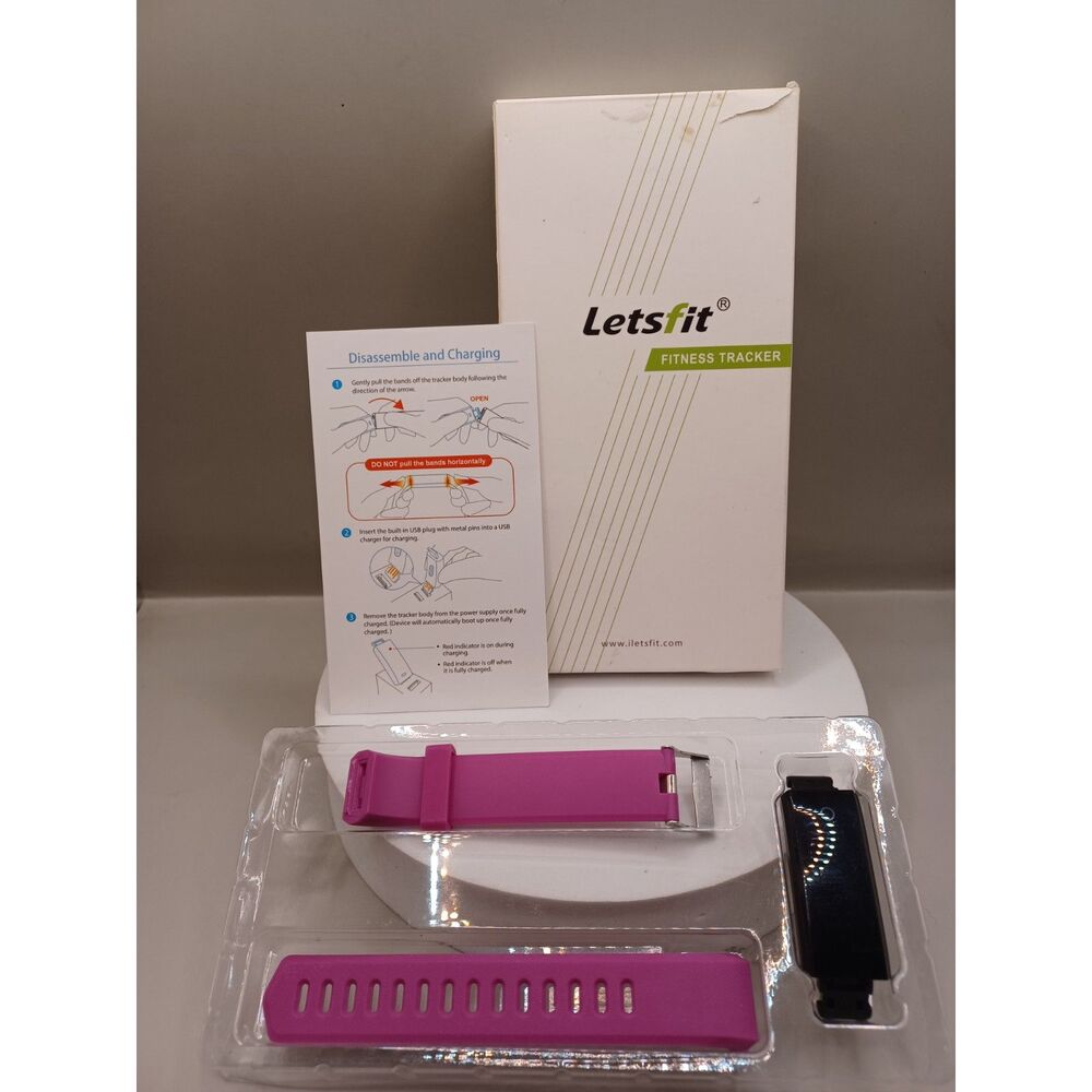 Letsfit Fitness Activity Tracker in Purple Wristband with Original Packaging
